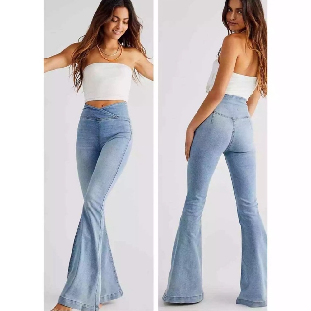 Free people We The Free Venice Beach Flare Jeans Size 31 Spring Blue